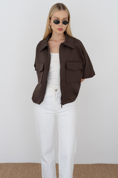 Noa Noa Γυναικείο υφασμάτινο μπουφάν με φερμουάρ – Στυλ οργανωμένο και casual