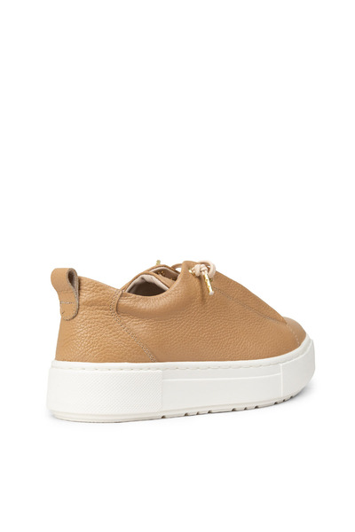 Deery Women's Beige Genuine Leather Sneaker Shoes
