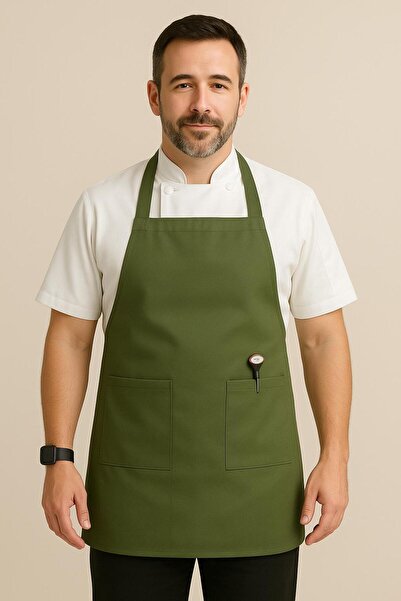GTB BUTİK Stain-Resistant Gabardine Chef Cook Barista Kitchen Apron Unisex