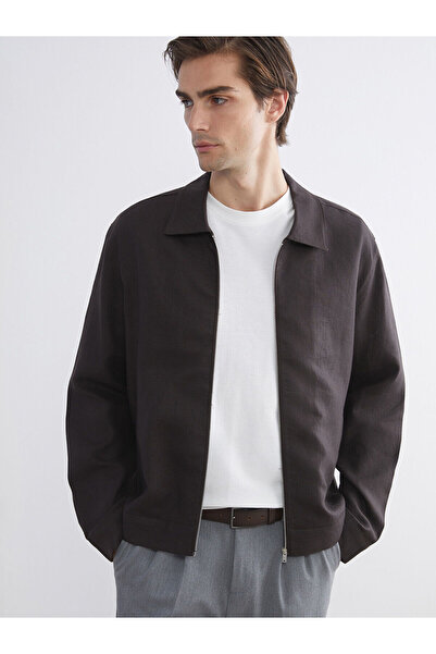 LC Waikiki Özmarka New Season Standard Fit Shirt Collar 100% Linen Men's Coat