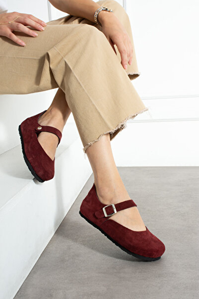 Uniqueqoop Ottawa Genuine Leather Cork Sole Orthopedic Women's Ballet Flats