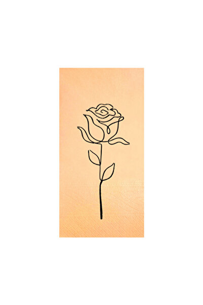 Story 33X33 cm Black Foil Rose Patterned 16-Piece 1/8 Fold Powder Beige Color...