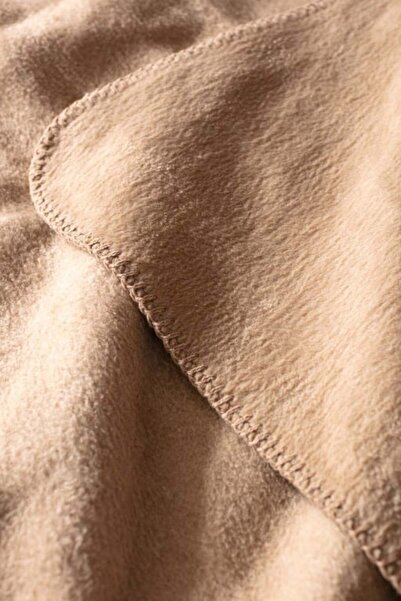 Madame Coco Plain Double Cotton Jacquard Blanket - Camel