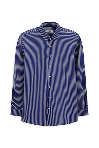 Kiğılı Long Sleeve Classic Striped Cotton Shirt