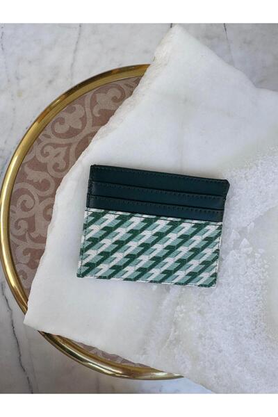 Tina İstanbul Monogram Printed Card Holder Green