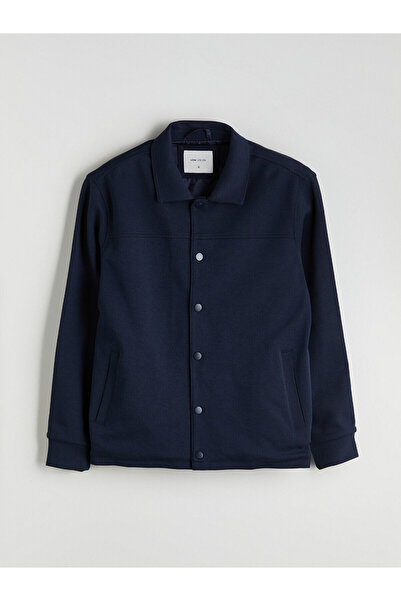 LC Waikiki Lacivert Rahat Kalıp Uzun Kollu Erkek Gömlek Ceket