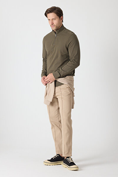 ENQUE Erkek Polo Dik Yaka Comfort Uzun Kollu Basic Tişört