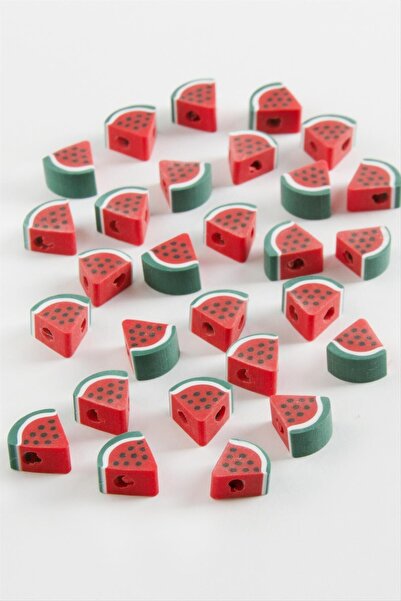 homedesing_mr خرز فيمو منقوش على شكل البطيخ 100 قطعة