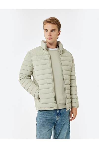 Koton Stand Collar Basic Puffer Jacket with Zipper Pockets