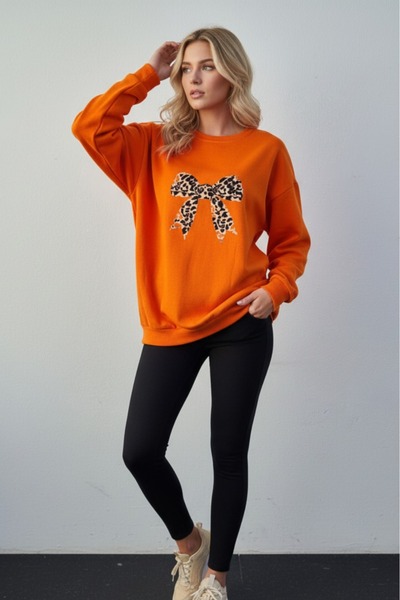 blackbonds baskılı bisiklet yaka sweatşhirt