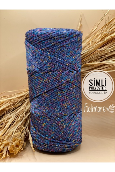 Fiolimore Premium Simli Polyester Makrome İp 2 mm (200 Gram-230 M) Supla Çant...