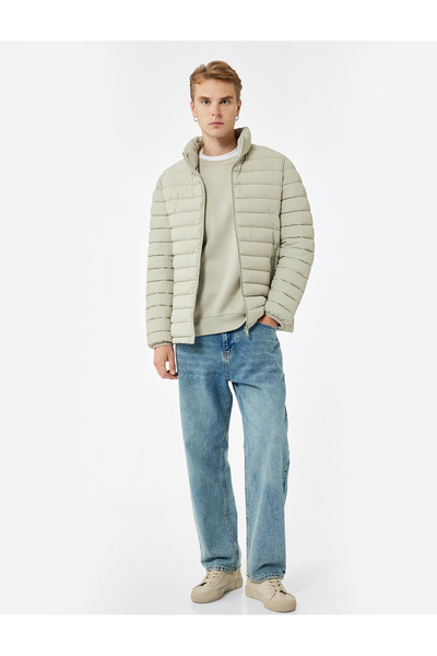 Koton Stand Collar Basic Puffer Jacket with Zipper Pockets
