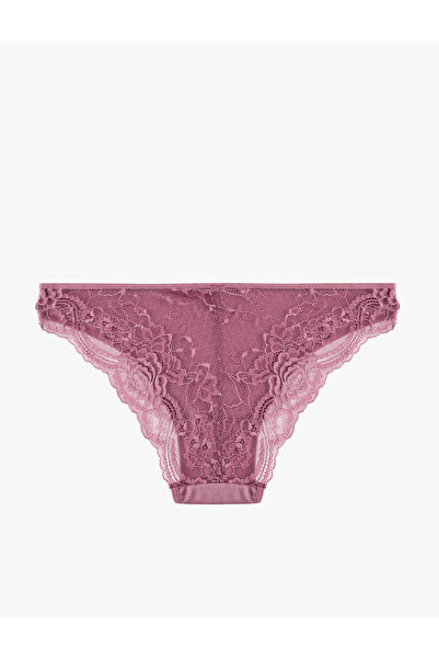Koton Comfortable Fit Printed Cotton Brazilian Panties with Lace on the Back