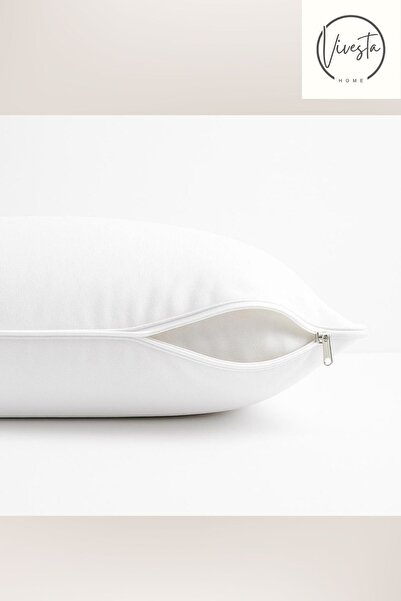 Vivesta Home 2 Pieces 50X70 cm White Zippered Pillowcases - 100% Cotton, Easy to Wash