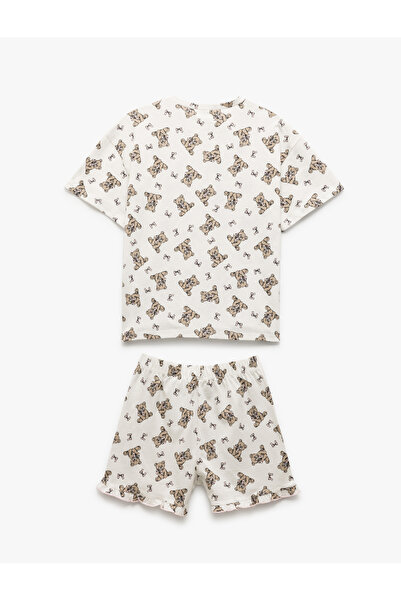 Koton Pyjama-Set aus Baumwolle mit Teddybär-Aufdruck