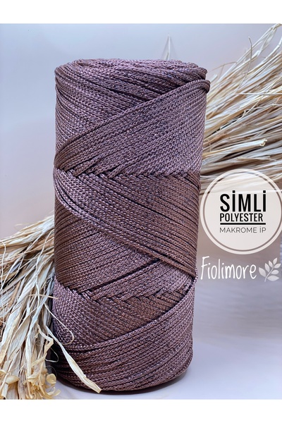 Fiolimore Premium Simli Polyester Makrome İp 2 mm (200 Gram-230 M) Supla Çant...