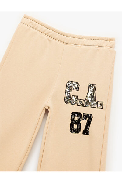 Koton Φαρδιά φούτερ με παγιέτες από βαμβακερό υλικό με ελαστική μέση