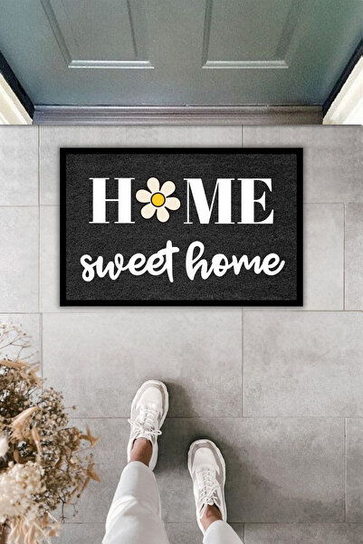 Dormot Dekoratif Dijital Paspas Kişiye Özel Tasarım Home Sweet Home Füme Kapı...