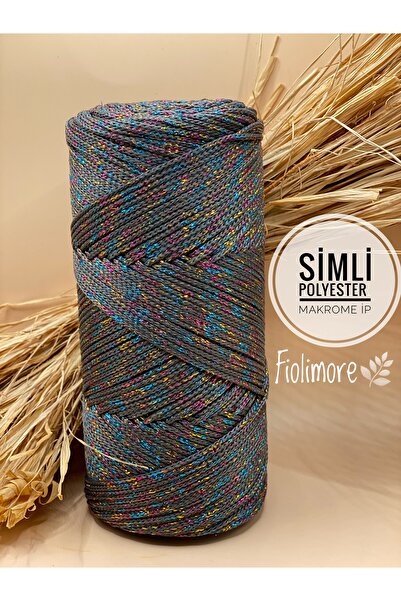 Fiolimore خيط مكرامية من البوليستر اللامع الفاخر 2 مم (200 جرام-230 متر) خيط ...