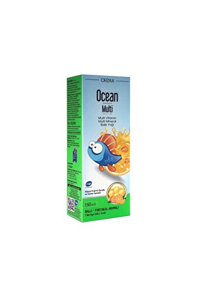 Ocean Multi Şurup Ballı-Portakal Aromalı 150ml Ocean Multi, 11 vitamin, 5 mineral ve omega 3 içerir.