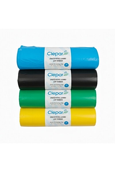 clepar Geri Dönüşüm Atık Torbası 4 lü Set Endüstriyel Jumbo