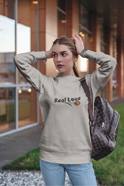 ArtYus THE REAL LOVE Colorat cu imprimeu guler rotund piese Swea tricou