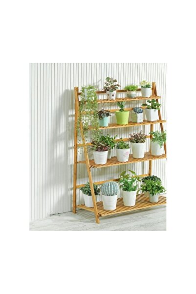 JollyMag Support for flower pots and plants, modern bamboo shelf, JollyMag, POL04, 122x47x70 cm