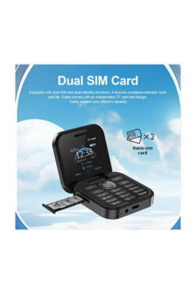 Generic 2025 Mini Flip Mobile Phone – Dual SIM, Unlocked, Foldable Cell Phone, Small Display – Black