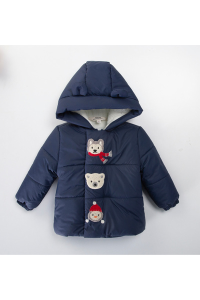 ZERA KIDS معطف شتوي جديد للأطفال من الفرو والقطيفة بسحاب ومقاوم للماء وسميك و...