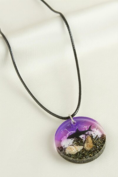 CT STONES قلادة من الإيبوكسي بتأثير بحر القرش