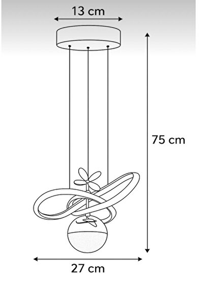 Akgül Tek Toplu Gold Kaplamalı 3 Renk Ledli Avize