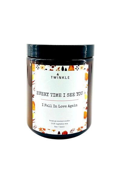 Twinkle Lumanare parfumata Santal|Vanilie, Ceara soia, Ardere curata, Fara fum negru si toxic, 200 g net