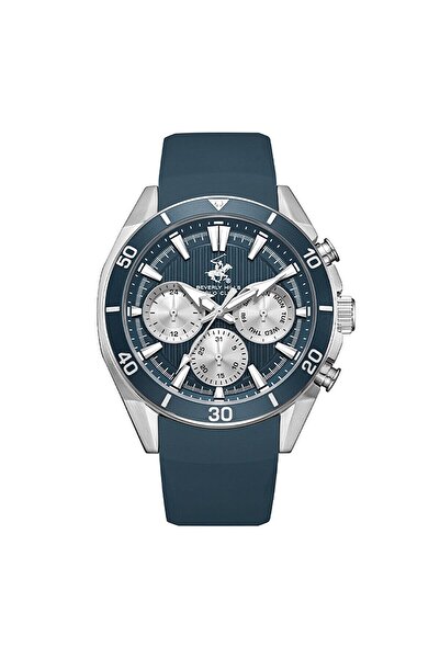 Beverly Hills Polo Club Bp3730X.366 Men's Wristwatch | Blue Silicone Cord & Gun Color Case