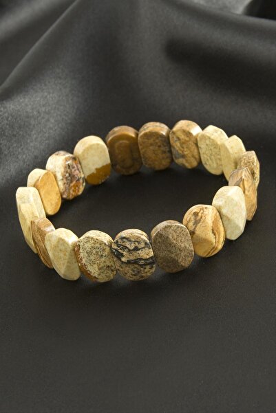 fantastik store سوار من الحجر الطبيعي جاسبر بقطع بيضاوي