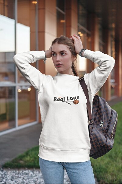 ArtYus THE REAL LOVE Colorat cu imprimeu guler rotund piese Swea tricou