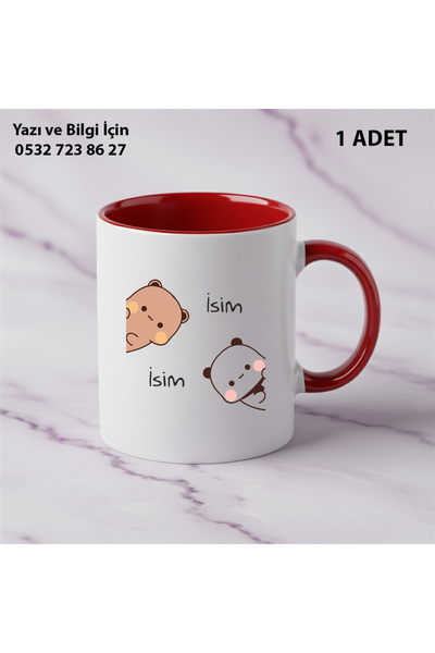 Ceymas Hediyelik Tekli Hediye Renkli Kupa Dudu Bubu Çift Taraf Baskılı (ARKAL...