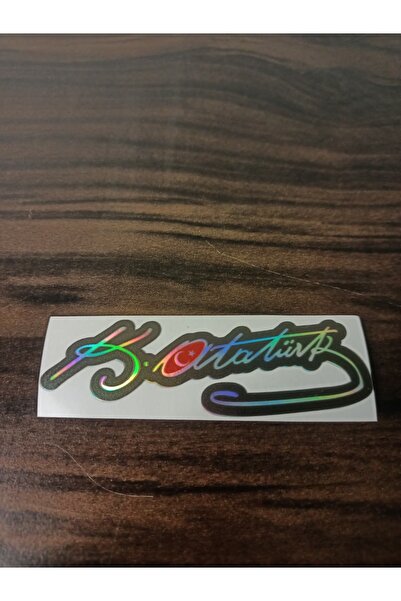 sticker Mustafa Kemal Atatürk İmzası Bayraklı Hologramlı Oto Arka Cam Renkli ...