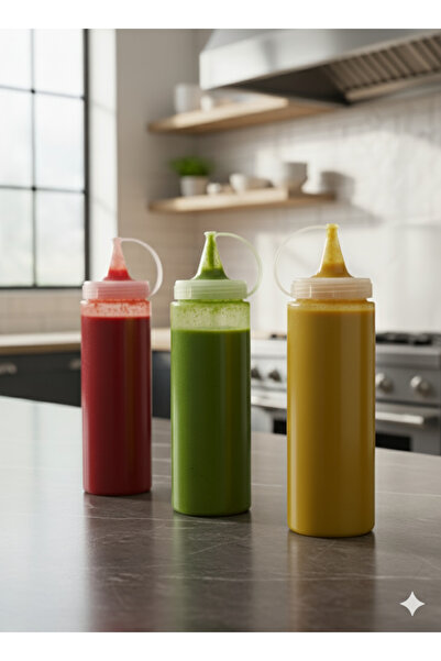 Emal Home 3Pcs Practical Masterchef Plastic Oil Bottle with Leak-Proof Lid Oi...