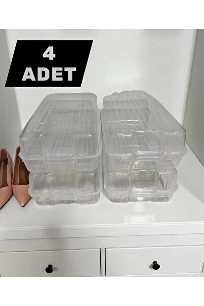ESA LİFE Şeffaf Ayakkabı Saklama Kutusu - 4'lü Set( )