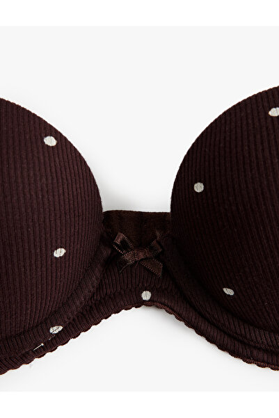 Koton Camisole Viscose Comfortable Fit Supported Extra Padded Polka Dot Maximizer Bra