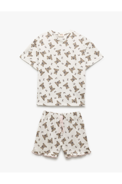 Koton Pyjama-Set aus Baumwolle mit Teddybär-Aufdruck
