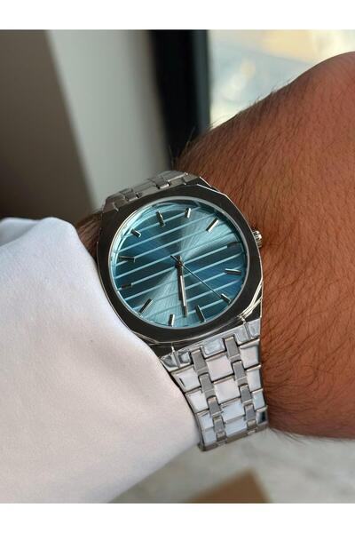 RoseandRoses Henri Design Case Men's Wristwatch Silver (Blue Dial)