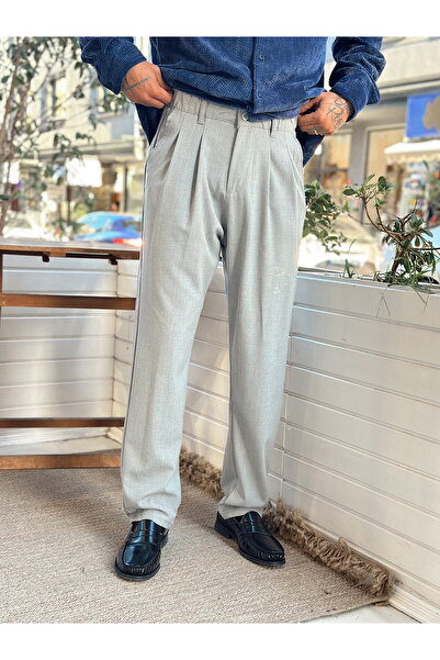 manch collection Pileli Baggy Kumaş Pantolon Antrasit