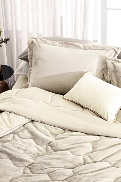 Madame Coco Yeni Sezon Kaira Çift Kişilik Comforter Set - Bej - BEJ