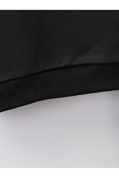 Let's Wear Premium Leopard Ribbon Printed Children's Hooded Compact Sweatshirt Tracksuit Set - 2 Piece Sportswear Set