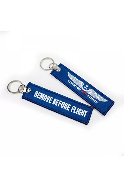 Havaci Market Turkish Air Force Remove before Flight Blue Cloth Keychain