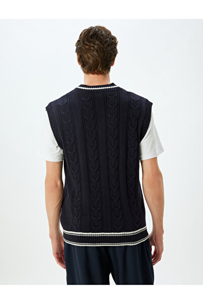 Koton Navy Blue Men's Adult Vest 5Wam70139Ht
