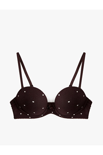 Koton Camisole Viscose Comfortable Fit Supported Extra Padded Polka Dot Maximizer Bra