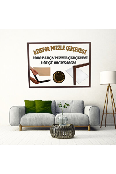 mixefor 1000-Piece Puzzle Frame Color Brown Size 68cm X 48cm