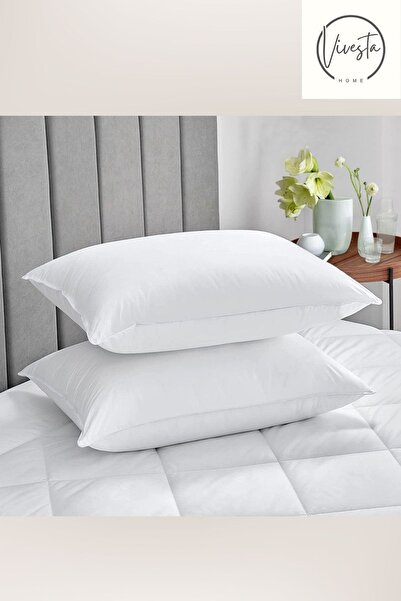 Vivesta Home 2 Pieces 50X70 cm White Zippered Pillowcases - 100% Cotton, Easy to Wash